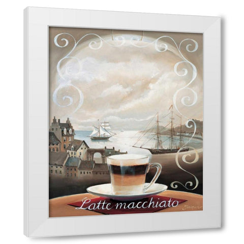 Latte Macchiato White Modern Wood Framed Art Print by Jasper