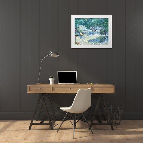 Van Gogh, Vincent White Modern Wood Framed Art Print by Olive Orchard