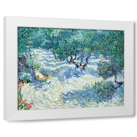 Van Gogh, Vincent White Modern Wood Framed Art Print by Olive Orchard