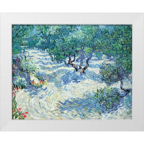 Van Gogh, Vincent White Modern Wood Framed Art Print by Olive Orchard
