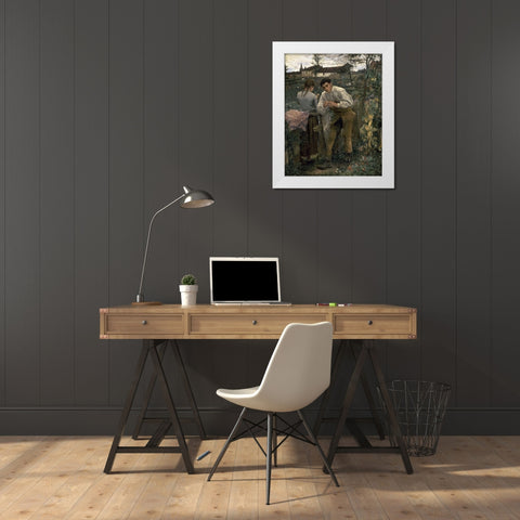 Rural Love White Modern Wood Framed Art Print by Bastien-Lepage, Jules