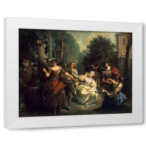 Afternoon Respite White Modern Wood Framed Art Print by Raoux, Jean