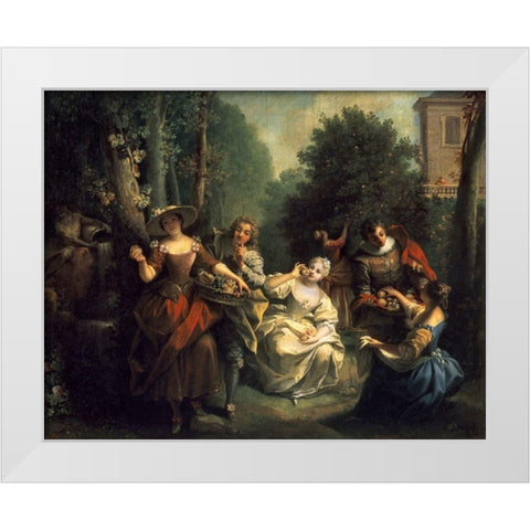 Afternoon Respite White Modern Wood Framed Art Print by Raoux, Jean