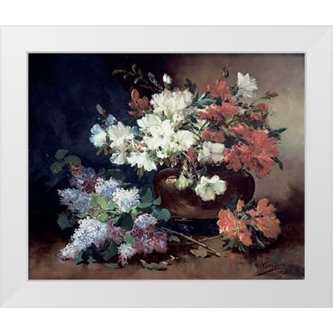 Still Life With Lilac White Modern Wood Framed Art Print by Cauchois, Eugene Henri