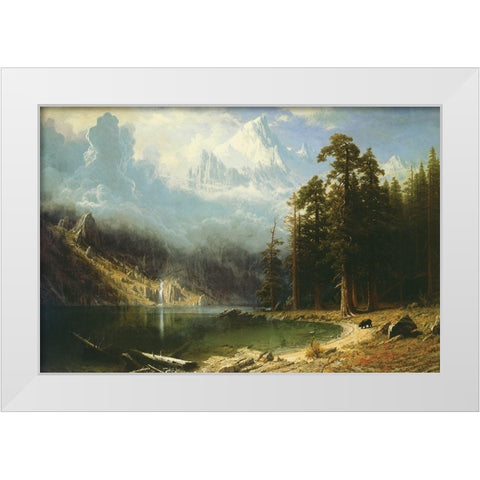 Mount Corcoran White Modern Wood Framed Art Print by Bierstadt, Albert