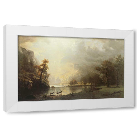 Sierra Nevada Morning White Modern Wood Framed Art Print by Bierstadt