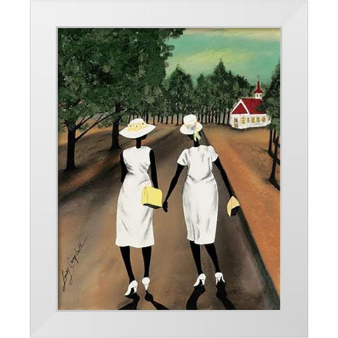 Kiddies White Modern Wood Framed Art Print by Potthast, Edward Henry