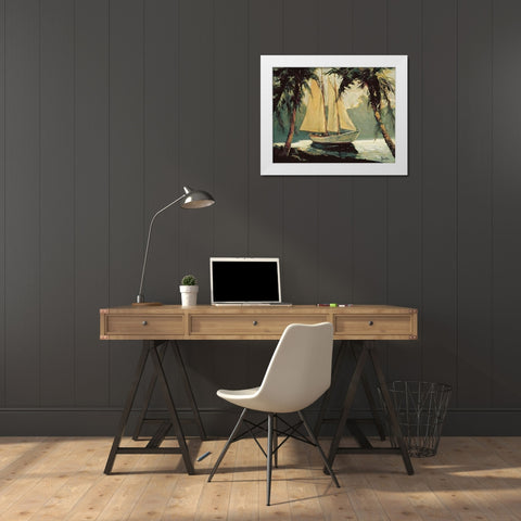 Sailboat, Santa Barbara White Modern Wood Framed Art Print by Pawla, Frederick