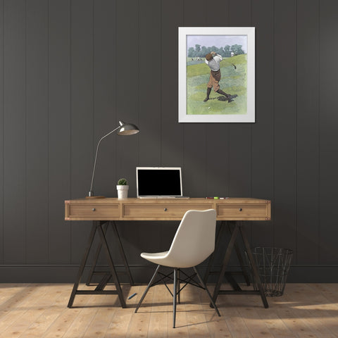 Brassy Lie White Modern Wood Framed Art Print by Frost, Arthur Burdett