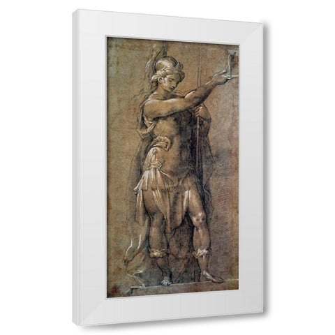 Roman God Mars White Modern Wood Framed Art Print by Crespi