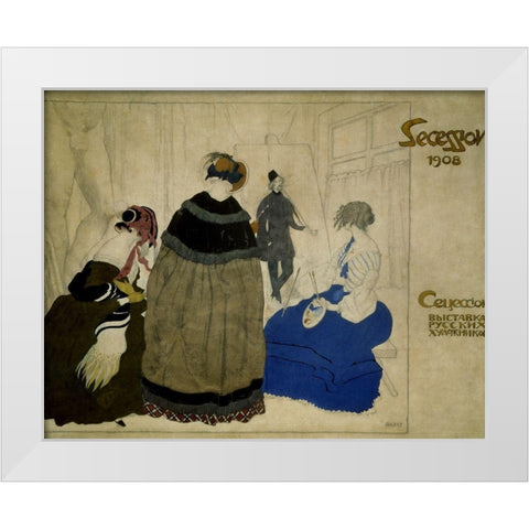 Secession 1908 White Modern Wood Framed Art Print by Bakst, Leon