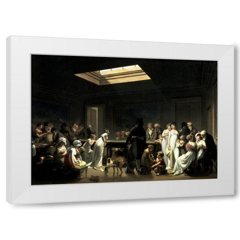 A Game Of Billiards White Modern Wood Framed Art Print by Boilly, Louis Leopold