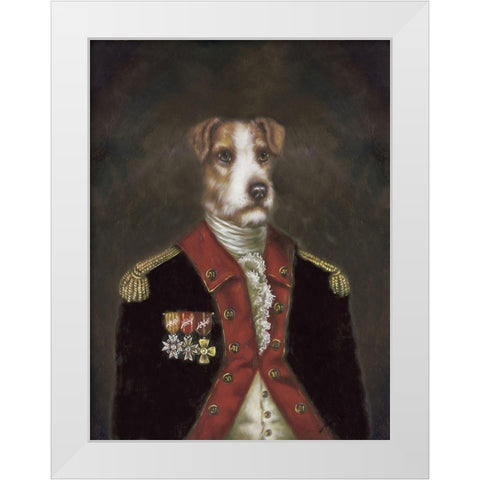 Master Rufus De Terrier White Modern Wood Framed Art Print by Massy,