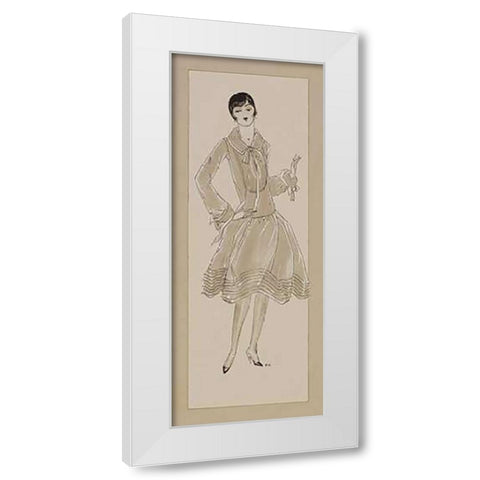 Vintage Lady II White Modern Wood Framed Art Print by Kraus, Elaine