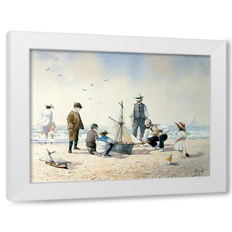 The New Boat White Modern Wood Framed Art Print by Smith, Albert