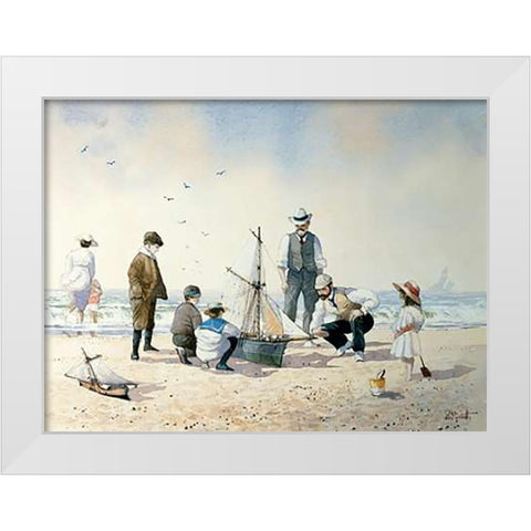 The New Boat White Modern Wood Framed Art Print by Smith, Albert