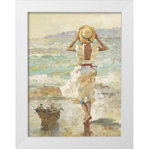 Seaside Summer I White Modern Wood Framed Art Print by Vitali