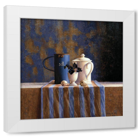 Striped Still Life I White Modern Wood Framed Art Print by Landa, Julien