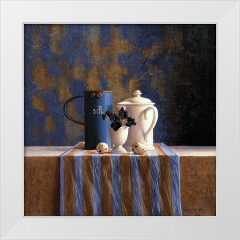 Striped Still Life I White Modern Wood Framed Art Print by Landa, Julien