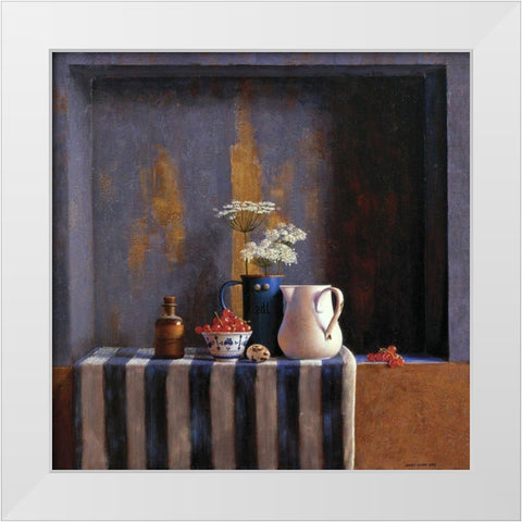 Striped Still Life II White Modern Wood Framed Art Print by Landa, Julien