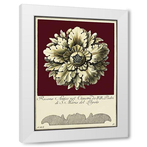 Rosone Antico II White Modern Wood Framed Art Print by Guerra