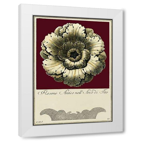 Rosone Antico III White Modern Wood Framed Art Print by Guerra