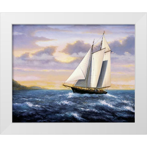 West Wind Sails White Modern Wood Framed Art Print by Sambataro