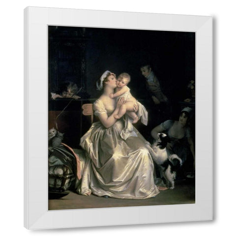 Motherhood, 1805 White Modern Wood Framed Art Print by Gerard, Marguerite
