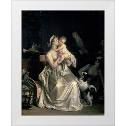 Motherhood, 1805 White Modern Wood Framed Art Print by Gerard, Marguerite