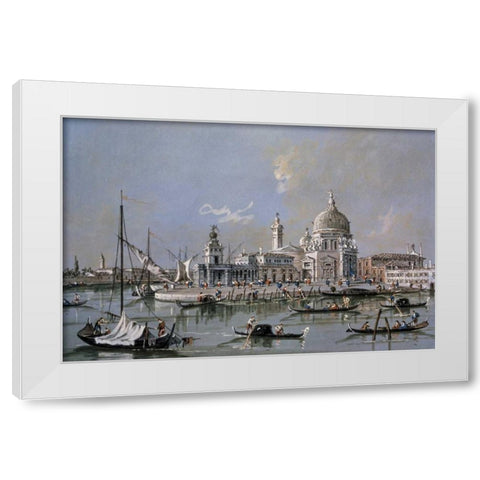 Dogana of Venice White Modern Wood Framed Art Print by Guardi