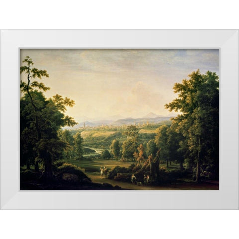 Near Russian Village White Modern Wood Framed Art Print by Matveev, Feodor