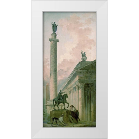 Roman Obelisk White Modern Wood Framed Art Print by Robert, Hubert