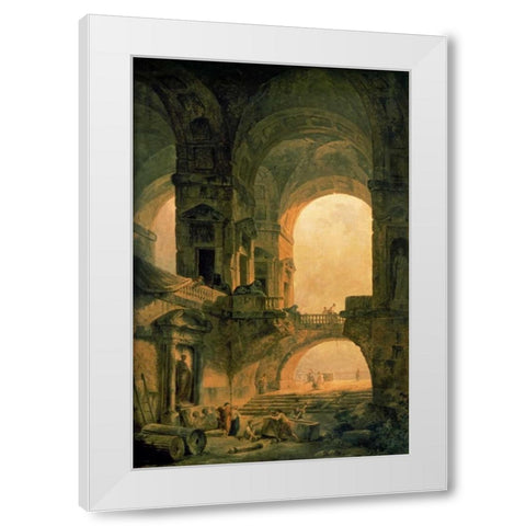 Vaulted Arches Ruin White Modern Wood Framed Art Print by Robert, Hubert