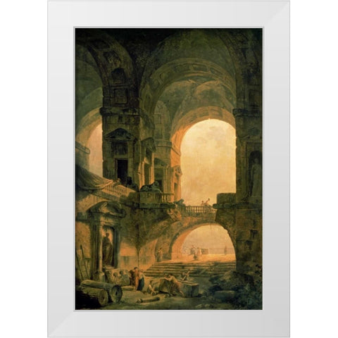 Vaulted Arches Ruin White Modern Wood Framed Art Print by Robert, Hubert