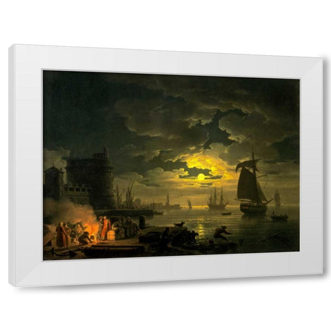 White Modern Wood Framed Art Print by Vernet, Claude Joseph