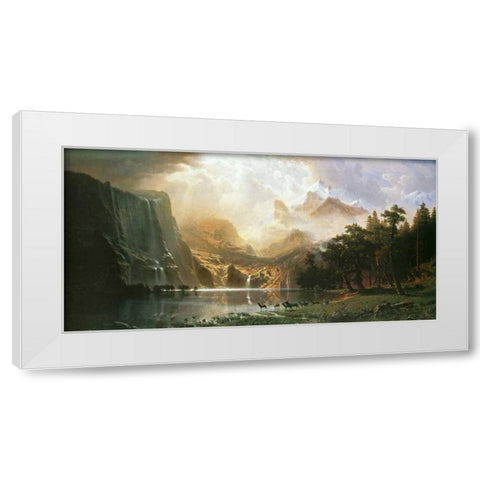 Sierra Nevada in California White Modern Wood Framed Art Print by Bierstadt, Albert