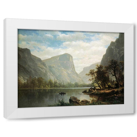 Mirror Lake, Yosemite Valley White Modern Wood Framed Art Print by Bierstadt, Albert