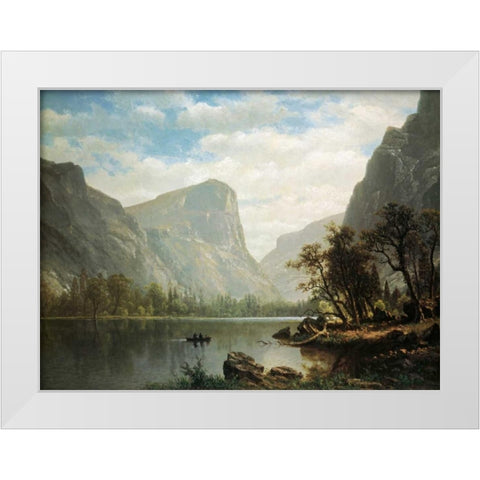 Mirror Lake, Yosemite Valley White Modern Wood Framed Art Print by Bierstadt, Albert