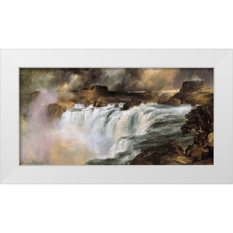 Shoshone Falls on the Snake River White Modern Wood Framed Art Print by Moran, Thomas