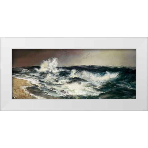 The Much Resounding Sea White Modern Wood Framed Art Print by Moran, Thomas