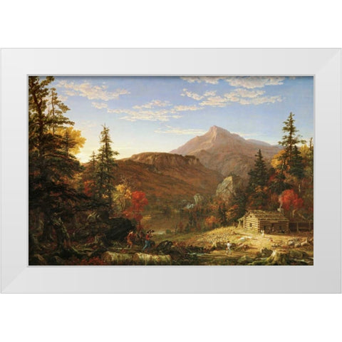 The Hunters Return White Modern Wood Framed Art Print by Cole, Thomas