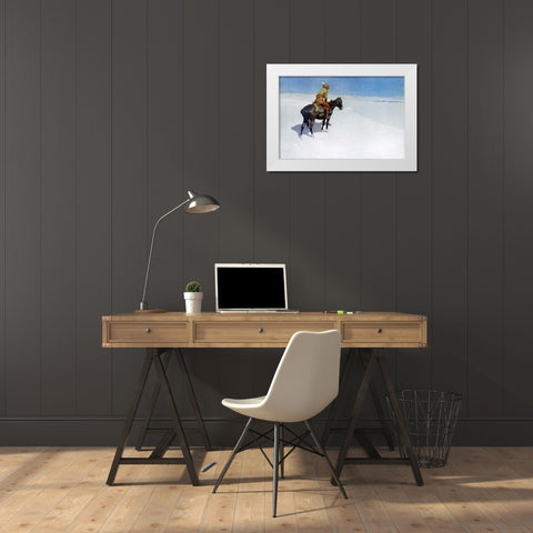 The Scout: Friends or Enemies? White Modern Wood Framed Art Print by Remington, Frederic