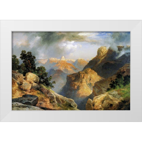 Grand Canyon White Modern Wood Framed Art Print by Moran, Thomas