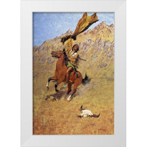 If Skulls Could Speak White Modern Wood Framed Art Print by Remington, Frederic