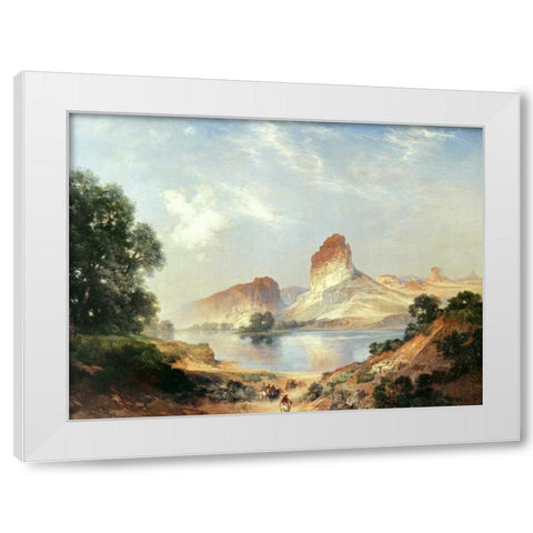 An Indian Paradise White Modern Wood Framed Art Print by Moran, Thomas