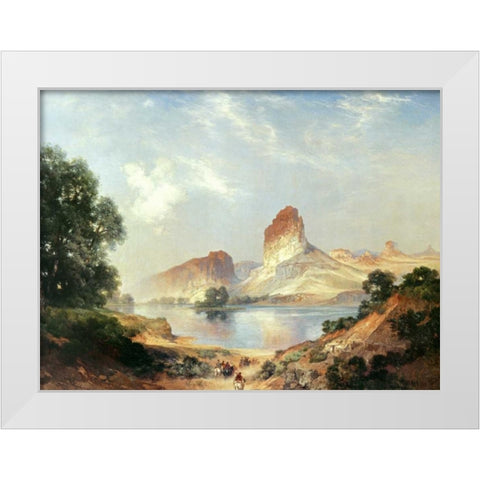 An Indian Paradise White Modern Wood Framed Art Print by Moran, Thomas