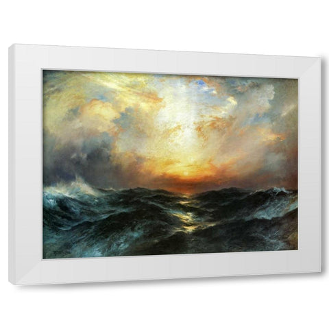 Seascape White Modern Wood Framed Art Print by Moran, Thomas