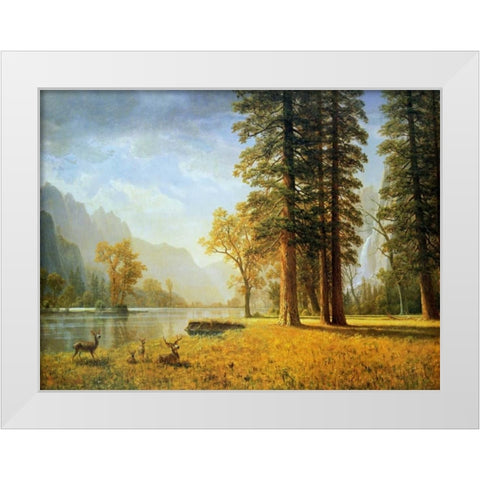Hetch Hetchy Valley, California White Modern Wood Framed Art Print by Bierstadt, Albert
