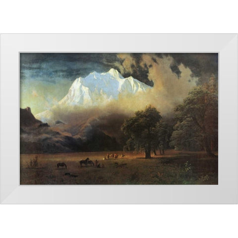 Mount Adams, Washington White Modern Wood Framed Art Print by Bierstadt, Albert