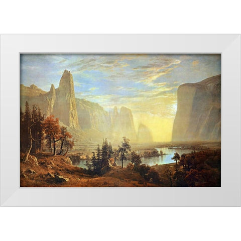 Yosemite Valley White Modern Wood Framed Art Print by Bierstadt, Albert